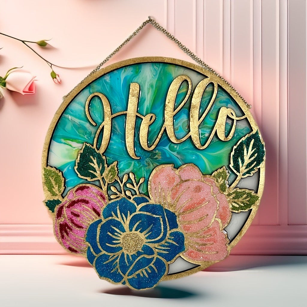Hello Floral Sign