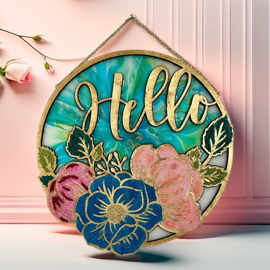 Hello Floral Sign